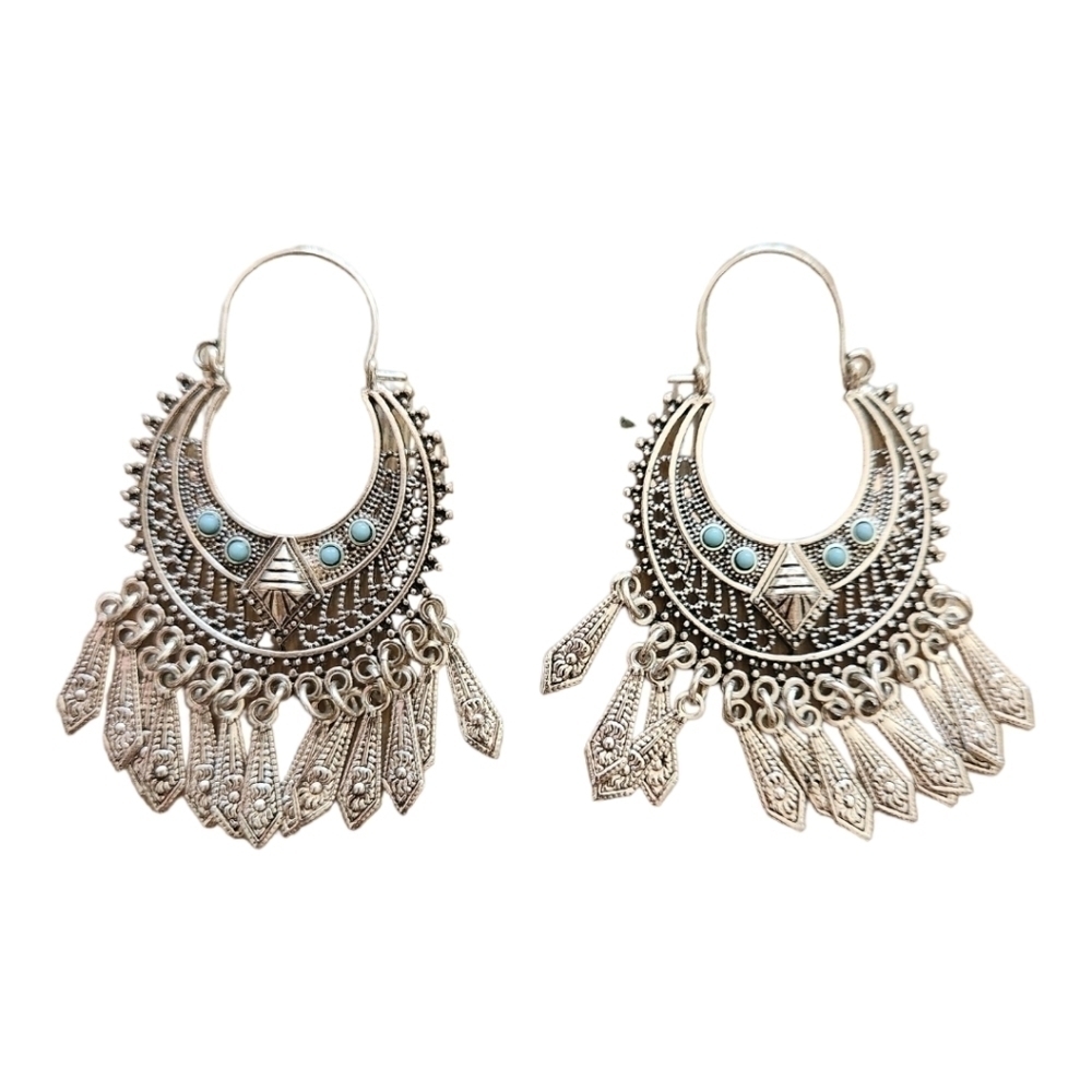 NWOT Silver Tasseled  Drop Earrings
